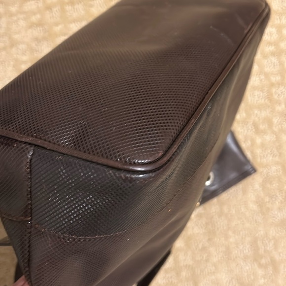 Bottega Veneta RARE vintage brown embossed leather shoulder bag with gold chain - Picture 9 of 16